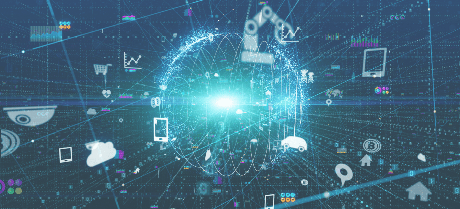 Eine futuristische Darstellung von künstlicher Intelligenz, die innovative Technologien und digitale Vernetzung symbolisiert.